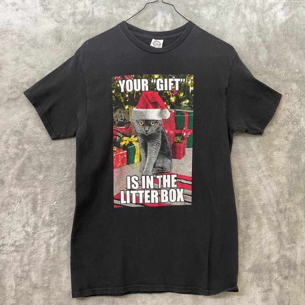 Vintage Delta Cat Shirt Mens M Black Your gift is in the litter box